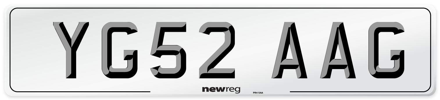 YG52 AAG Number Plate from New Reg